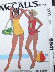 6541 79 2 PC BATHING SUIT APPLIQUE OR NOT, BAG PATTERN 12